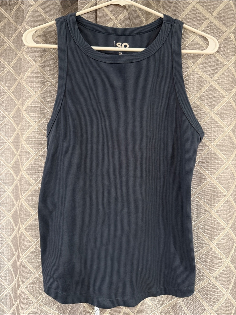 SO Blue Ribbed Tank Top